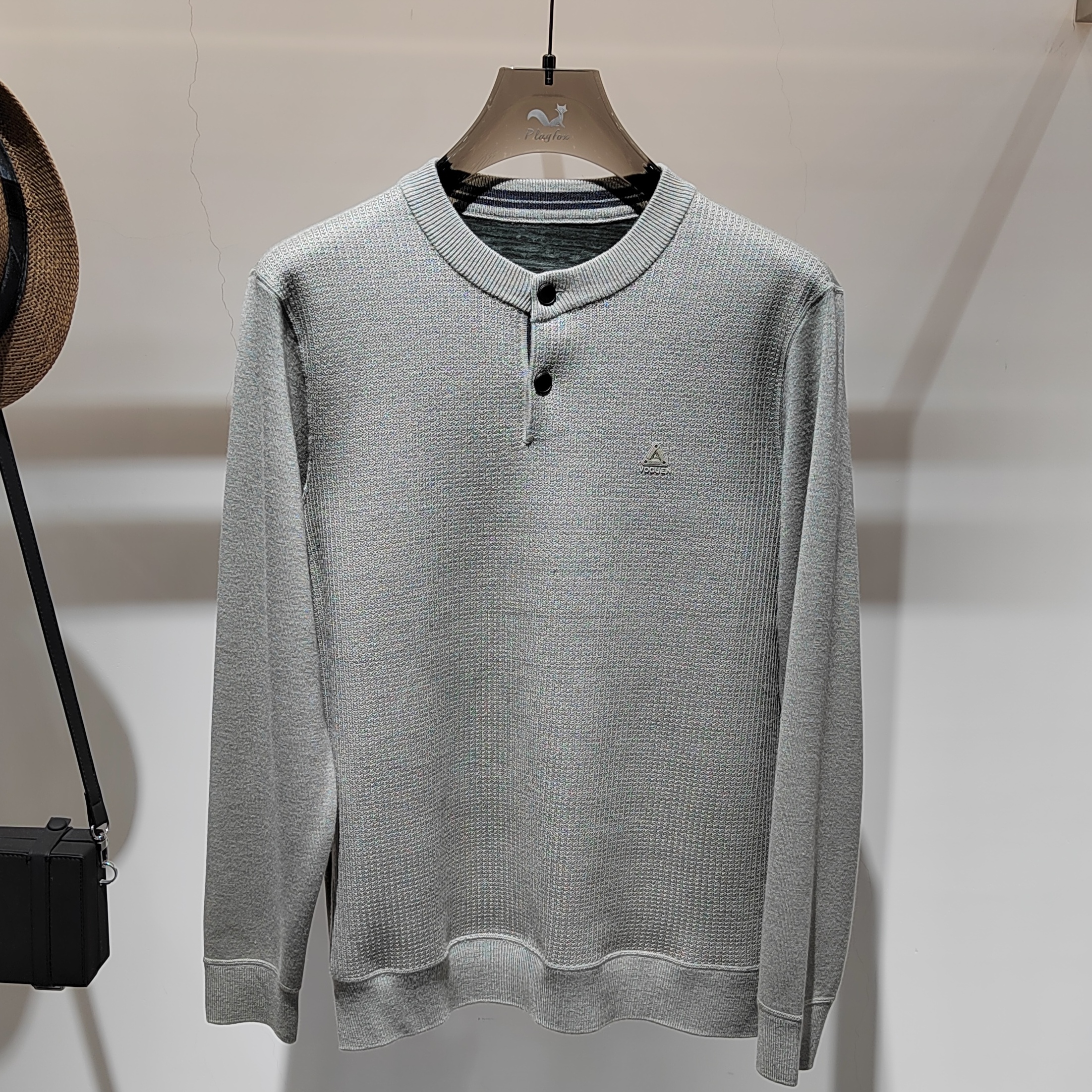 加绒绵羊毛男士长袖T恤加厚羊毛衫时尚休闲针织打底衫男装上衣潮