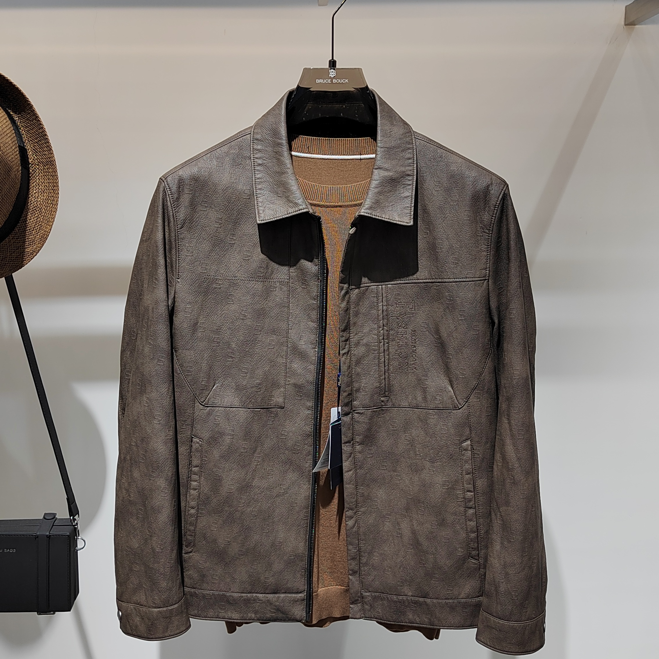 马卡书迪新款男士冬季翻领皮衣PU皮外套加厚保暖夹克男装休闲外套