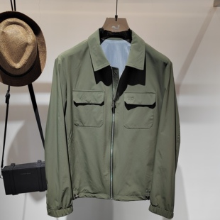 薄款春天新款翻领长袖修身工装夹克上衣时尚潮流纯色男士外套男装