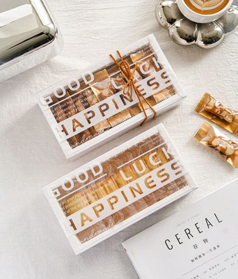 ins风透明饼干盒烘焙太妃糖雪花酥马卡龙玛德琳常温蛋糕pet空包装