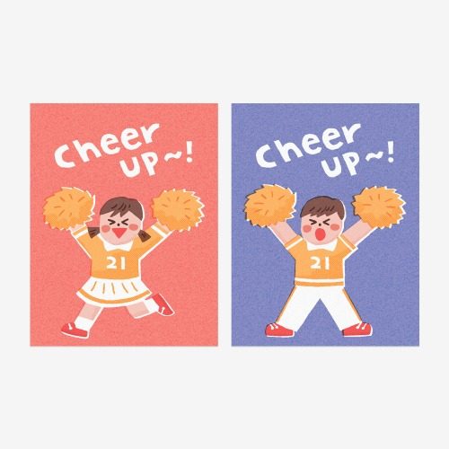 30枚cheer up男孩女孩加油可爱卡通包装封口贴曲奇饼干贴纸韩版