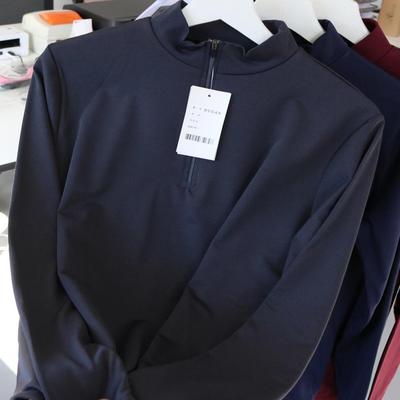 韩单秋冬户外拉绒磨毛中层内胆防风保暖层半拉链保暖上衣长袖