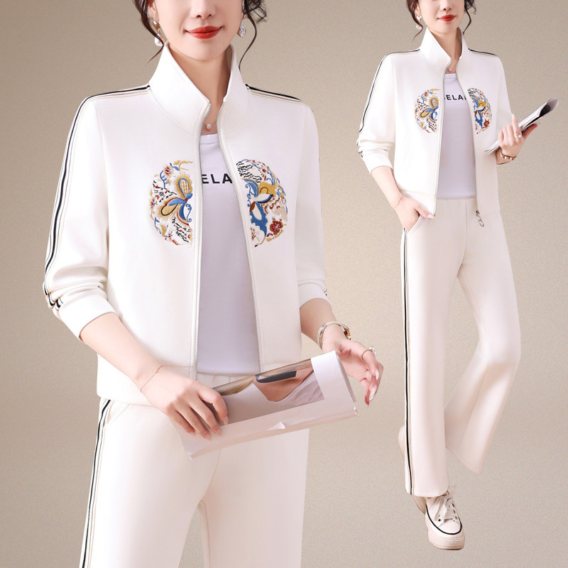 2026春国风刺绣女运动三件套