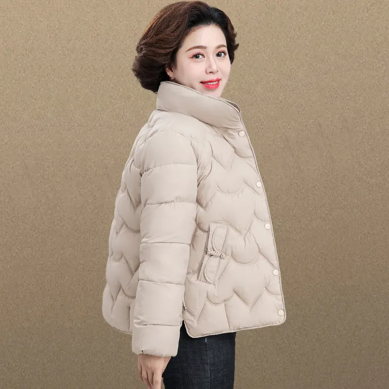 冬季中年妈妈加厚立领短款棉衣