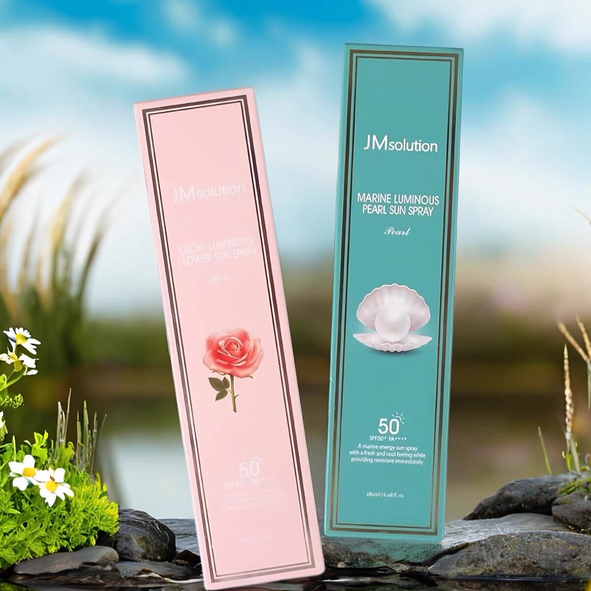jm防晒喷雾防紫外线珍珠玫瑰全身通用不花妆轻薄夏季女SPF50