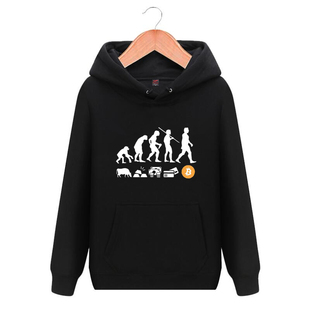 衣服 帽衫 马斯克同款 连帽卫衣BTC货币进化比特币BITCOIN区块链长袖