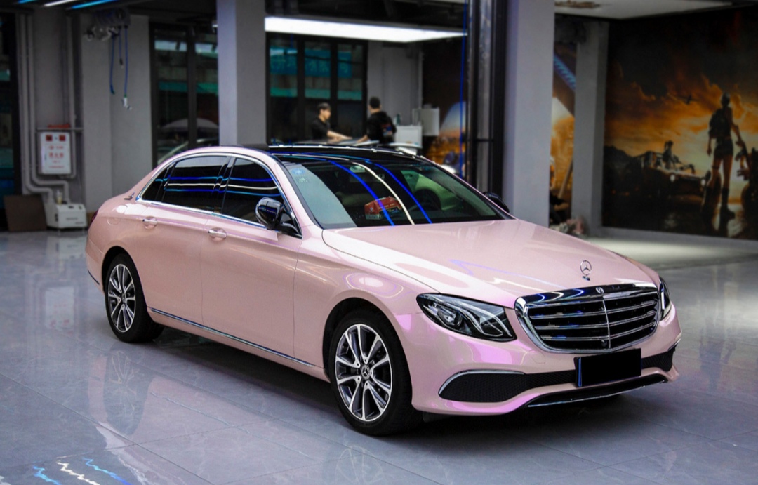 PET双色梦幻胭脂粉全车改色膜车身贴膜改色