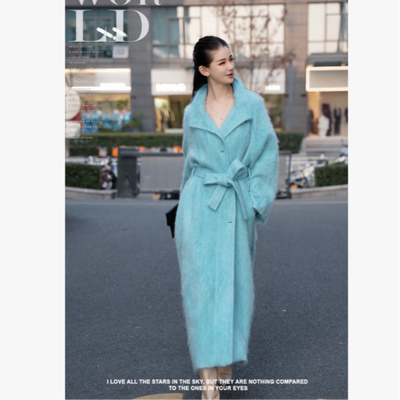 【一眼倾心】羊毛羊绒外套 蓝色心情气质XL9680外套116cm 1180g