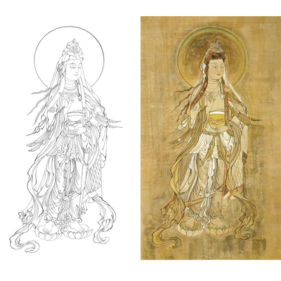 高清白衣观音竖幅佛像人物