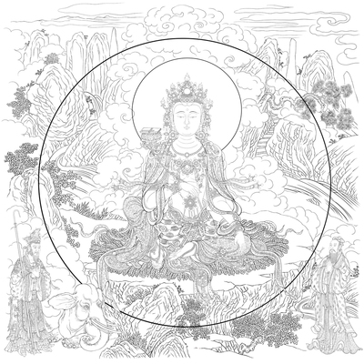 法海寺壁画普贤水月观音文殊工
