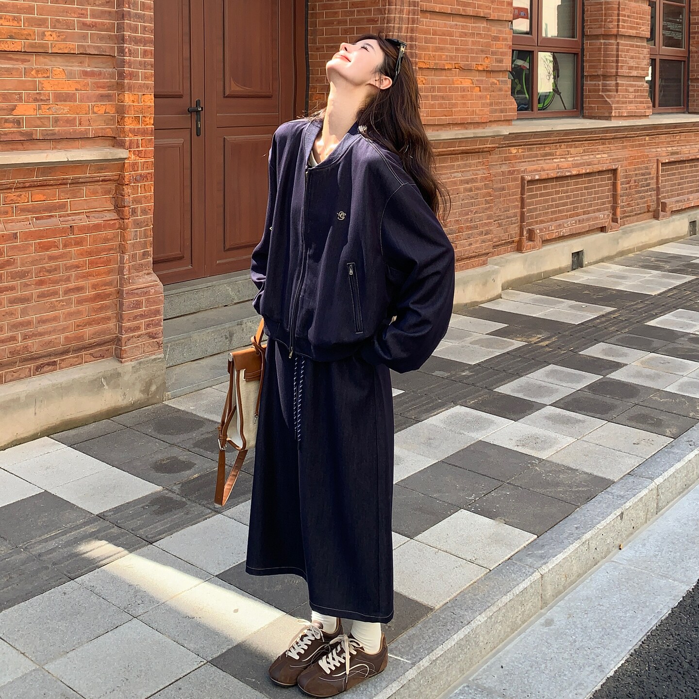 大货主推！高品深藏蓝仿牛仔半身裙套装B260-5263-P205K298,女装套装/套裙,芭图娜