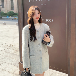 大货已出！主推款 双彩显白绿羊毛呢外套 260-3589-P185K258图片