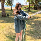 现货！复古软牛仔蓝衬衫+裙裤套装260-5050-P165K238，女装套装/套裙，芭图娜