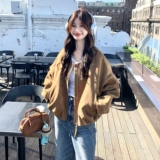 3天出货！棕色麂皮绒短外套B260-5266-P145K218，女装短外套，芭图娜