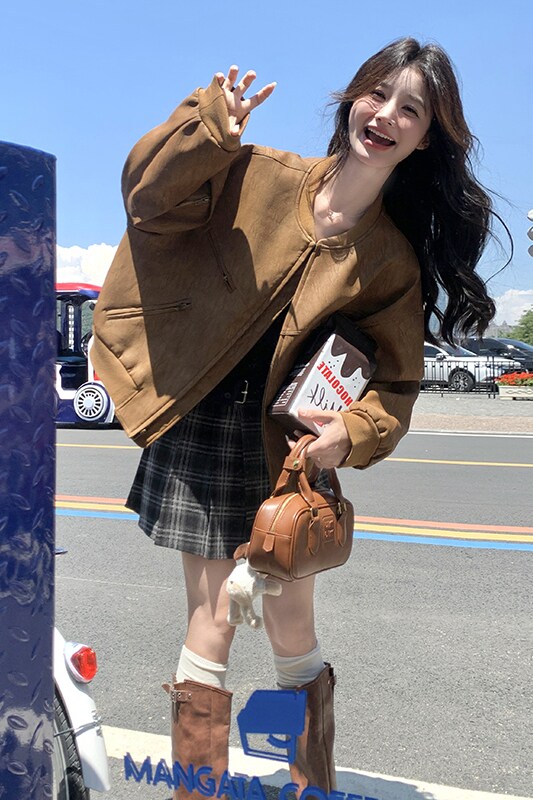 又酷又飒美拉德棒球服外套女春秋韩系超好看独特设计夹克上衣爆款,女装短外套,芭图娜