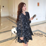 大货已出！春新款黑碎花显瘦娃娃裙260-3306-P105K158，女装连衣裙，芭图娜