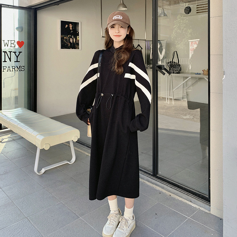 现货！高品肌理感针织弹力卫衣连衣裙260-3270-P135K188,女装连衣裙,芭图娜