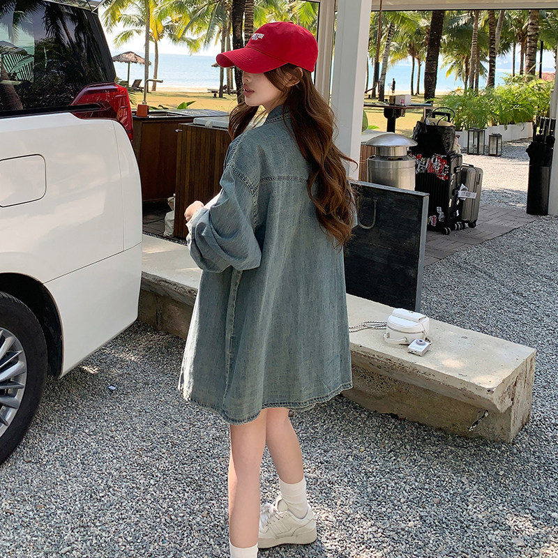 现货！复古软牛仔蓝衬衫+裙裤套装260-5050-P165K238,女装套装/套裙,芭图娜