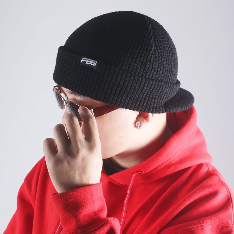 FBS美式复古带檐毛线帽