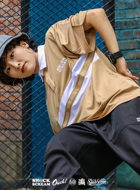 SHOCKSCREAM街头夏季串标速干旋转衣街舞BBOY嘻哈短袖翻领POLO衫