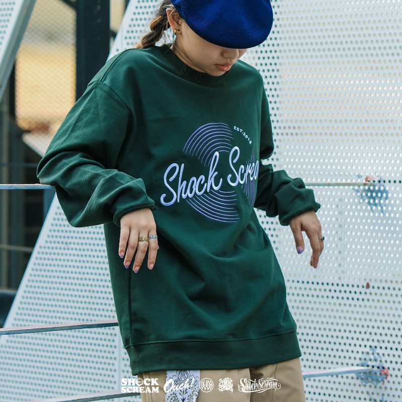 SHOCKSCREAM黑胶唱片毛圈卫衣