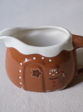 外贸出口美式陶瓷小奶壶浮雕引流壶创意奶杯早餐杯水杯