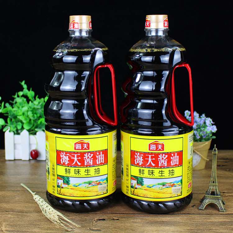 包邮 海天鲜味生抽1.9L*2瓶美味鲜酱油 炒菜凉拌菜调味品酿造酱油