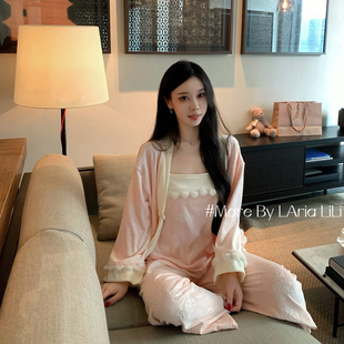 秋冬款 LAria中式 海岛绒2025新款 睡衣女加厚冬季 加绒家居服 美人