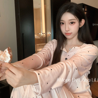 LAria粉欲啵啵 海岛绒秋冬款睡衣女2025新款高级秋季家居服纯欲风