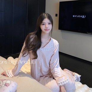 家居服套装 LAria似水温柔 秋冬季 2025新款 海岛绒性感睡衣女春秋款