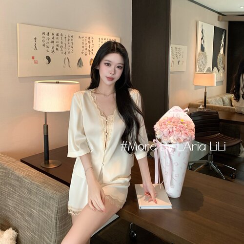 LAria温香软玉 冰丝高级感睡衣女2026新款夏季性感纯欲家居服套装