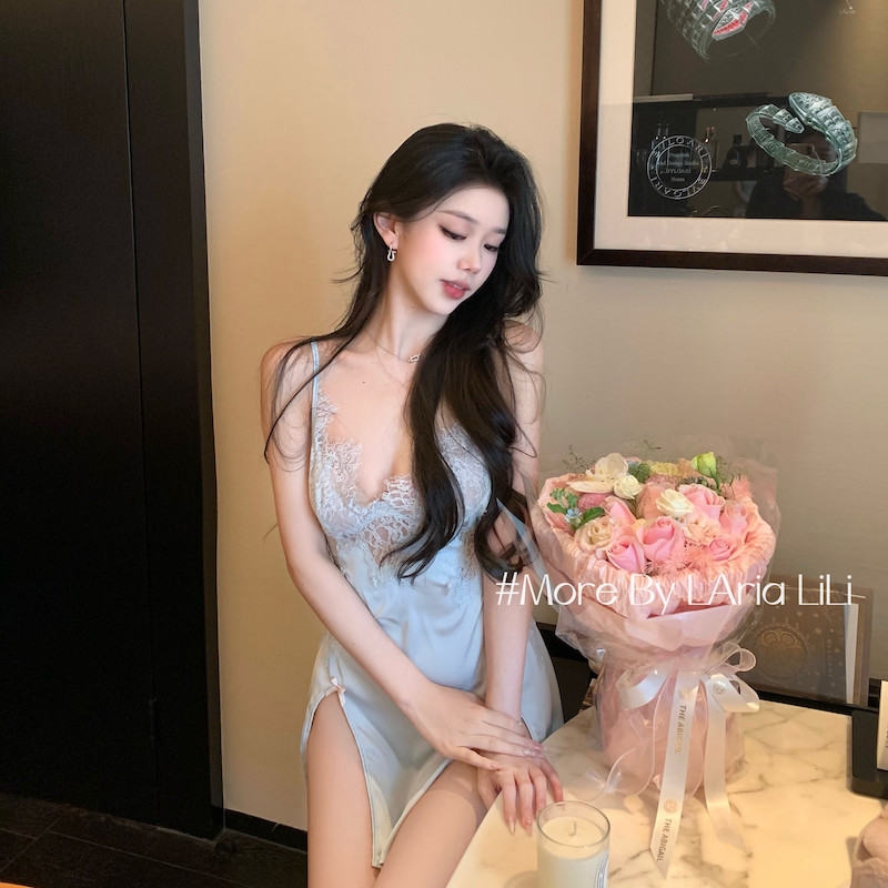 LAria今夜最撩人 性感蕾丝睡裙女2026夏季新款纯欲吊带睡衣家居服
