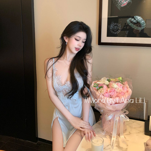 LAria今夜最撩人 性感蕾丝睡裙女2026夏季新款纯欲吊带睡衣家居服