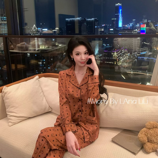 高级感春季 LAria经典 2025新款 性感睡衣女春秋款 冰丝家居服 老花