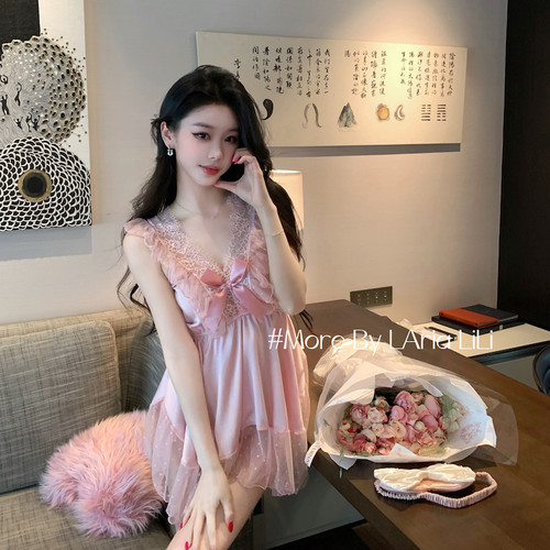 LAria纯爱战神 性感蕾丝睡裙2025新款夏季睡衣女纯欲高级感家居服