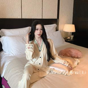 冬季 高级感2025新款 加厚家居服 海岛绒睡衣女秋冬款 LAria刺绣高定