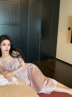 LAria薰衣草之吻 性感新中式冰丝睡裙女2025夏新款睡衣纯欲家居服