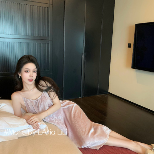 LAria薰衣草之吻 性感新中式冰丝睡裙女2026夏新款睡衣纯欲家居服