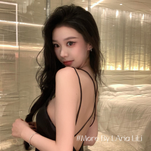 吊带睡裙家居服 纯欲风2026新款 LAria美背吊带 性感睡衣女冰丝春季