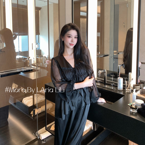 LAria气质姐姐 冰丝睡衣女2026新款秋季纯欲风高级感纯欲风家居服