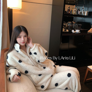 可外穿加厚摇粒绒秋冬季 2025新款 家居服 珊瑚绒睡衣女秋冬款 LAria