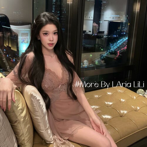 LAria微微纯欲 性感网纱吊带睡裙2026新款夏季纯欲风睡衣女家居服