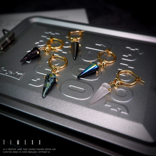 TIMEXX小众设计众神之战捷克珠手作耳饰原创简约耳圈情侣个性耳环