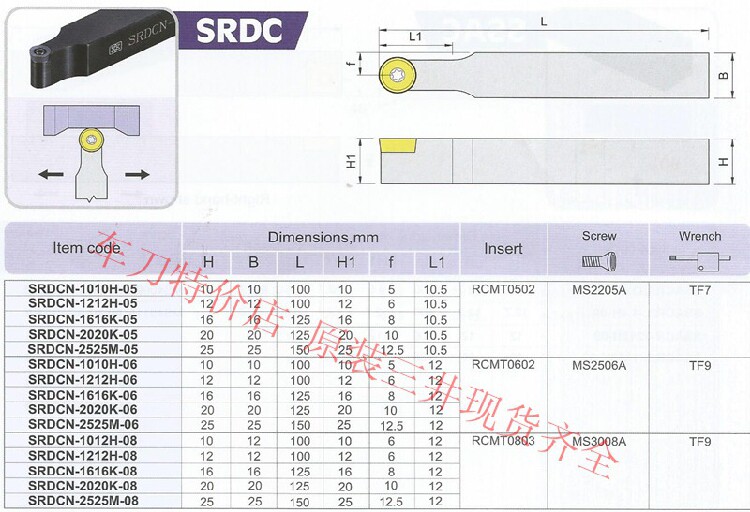三支包邮原装三井车刀杆SRDCN-1010H-05/06货库存齐全，拍前询价