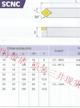 三支包邮原装三井车刀杆SCNCN-1616K-09现货库存齐全，拍前询价