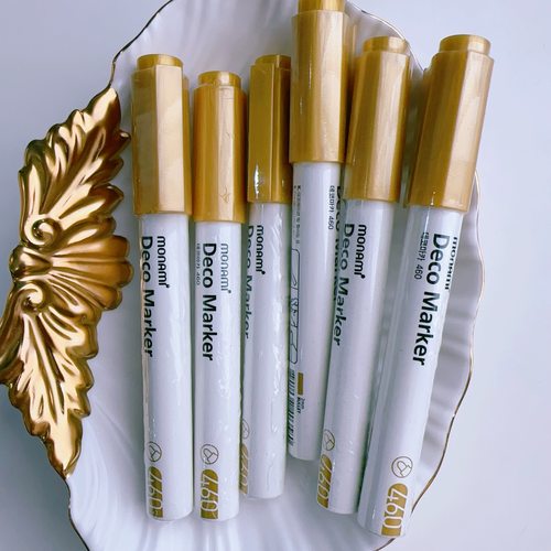 超值特惠 韩国monami 慕娜美 460金属马克笔 金色6支A1-271