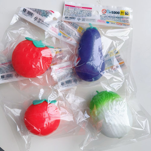 韩国仿真水果蔬菜捏捏乐减压玩具四个解压玩具4个A1-563