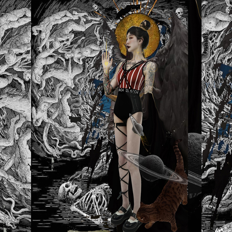 原创泳衣复古条纹泳衣