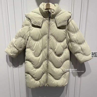 女童立领连帽鹅绒休闲中长羽绒服