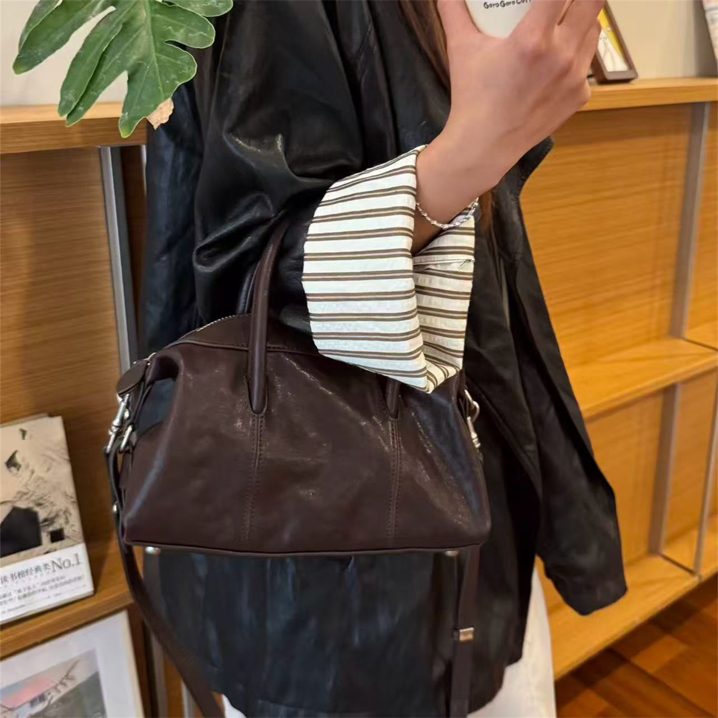 欧洲站真皮通勤单肩手提斜挎包